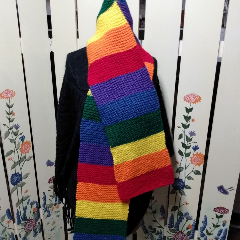 Beautiful Winter Scarf. Pride/ rainbow Handmade  cotton scarf